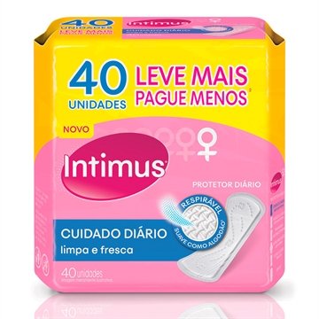 Absorvente Intimus Protetor Diário sem Perfume sem Abas Embalagem com 40 Unidades