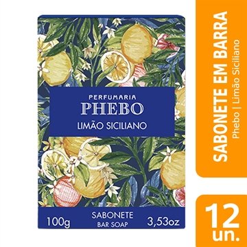 Sabonete Phebo Limão Siciliano Cremoso 100g Embalagem com 12 Unidades