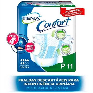 Fralda Geriátrica Tena Confort Tamanho P - 9 Pacotes com 11 Fraldas - Total 99 Tiras