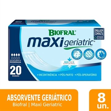 Absorvente Biofral Geriátrico Maxi Geriatric - 8 Pacotes com 20 Tiras
