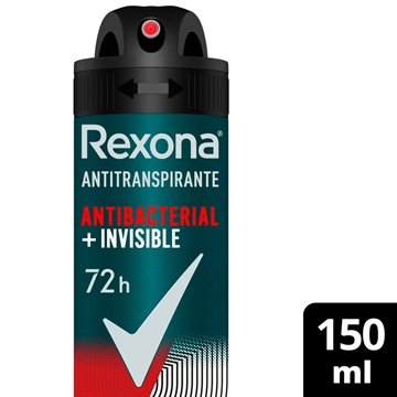 Desodorante Rexona Aerossol Men Antibacterial Invisible 150ml