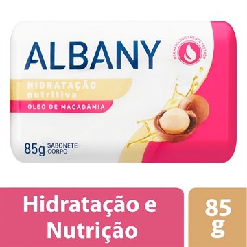 Sabonete Albany Feminino Hidratação Nutritiva Óleo de Macadâmia 85g Embalagem com 12 Unidades