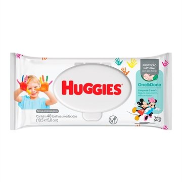 PRD. RE-ATIVADO - Toalhas Umedecidas Huggies One & Done Embalagem com 48 Toalhas