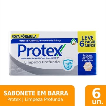 Sabonete Protex Limpeza Profunda Antibacteriano 85g Embalagem com 6 Unidades