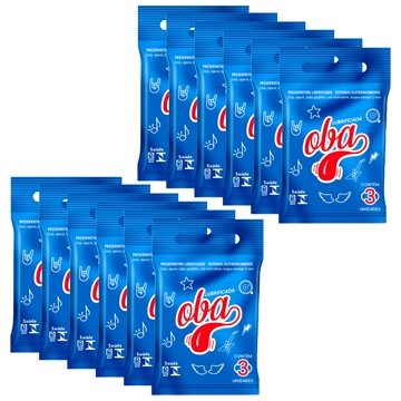 Preservativo Oba Lubrificado 12 Embalagens com 3 Unidades