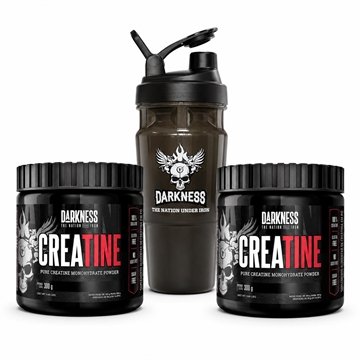 Kit 2 Creatinas Darkness Monohidratada 300G + Coqueteira 1L