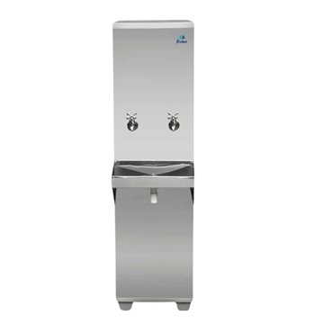 Bebedouro Industrial Frisbel Coluna 2 Torneiras Natural E Gelada 25 Litros Inox Ra025