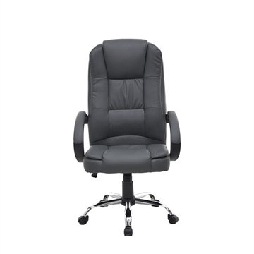 Cadeira De Escritório Presidente Fox Racer Base Cromada Com Rodinha Cinza Ut-C300
