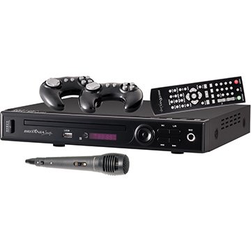 DVD Player Game Britânia BRG150, USB, Função Karaokê com Pontuação/Game + 2 Joysticks + Cd de Jogos + 1 Microfone