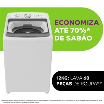 Máquina de Lavar Roupas 12Kg Consul CWH12AB | Ciclo Edredom, Dual Dispenser, Dosagem Extra Econômica, Branco, 110V