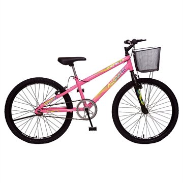 Bicicleta Juvenil Colli Allegra City, Aro 24, Quadro Tamanho 14,Aço Carbono, Freios VBrake, Rosa Neon