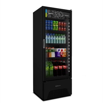 Refrigerador Vitrine Metalfrio 398 Litros VB40AH | Frost Free, Porta de Vidro, Preto, 220V