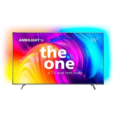 Smart TV LED 55" Philips The One 55PUG8807/78 4K UHD Android com Wi-Fi, 2 USB, 4 HDMI, Ambilight, IPS, AMD FreeSync,120Hz