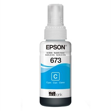 Garrafa de Tinta Original Epson EcoTank 673 T673220 Ciano para Impressoras L800, L805, L850, L1800