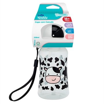 Copo Lolly Zoo com Canudo 330ml Neutro