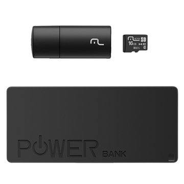 Kit Smartphone Multilaser MC200 Power Bank 4000 mAh + Pendrive + Cartão De memória cl10, 16gb, Preto