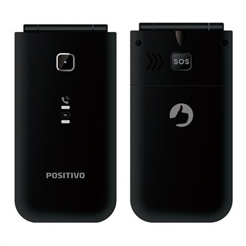 Celular Positivo P50, Dual Chip, Preto, Tela 2.4" | Câmera VGA+LED com Flash, 32MB