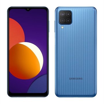 Smartphone Samsung Galaxy M12 Azul, Tela 6.5" | 4G+Wi-Fi+NFC, And. 11, Câm. Tras. em 48+5+2+2MP, Frontal de 8MP, 4GB RAM, 64GB
