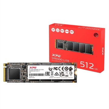 SSD XPG SX6000 Lite, 512GB, M.2 2280, PCIe Gen3x4, Leitura/Grav. 1800/1200MB/s - ASX6000LNP-512GT-C