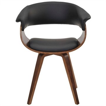 Kit 03 Cadeiras Decorativas para Escritorio Recepcao Ohana Fixa PU Sintetico Preto G56 - Gran Belo