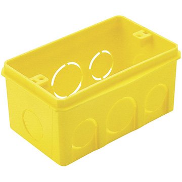 Caixa Embutir Tramontina 4x2 Retangular Plástica Amarela Embalagem com 25 Unidades