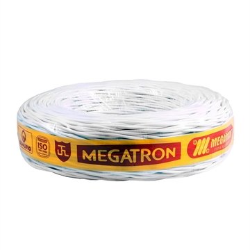 Cordão Torcido Megatron 2x0,75mmx100m Rolo 300V Branco