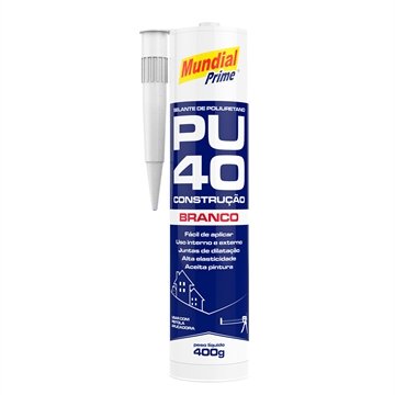Adesivo Selante PU40 Mundial Poliuretano Prime Branco 400g