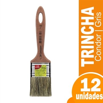 Trincha Condor com Cerdas Gris 2" - Embalagem com 12 Unidades