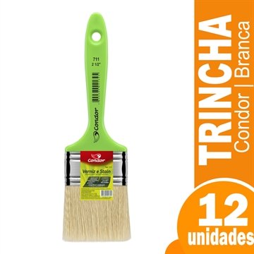 Trincha Condor 711 2 1/2" Cerda Branca - Embalagem com 12 Unidades