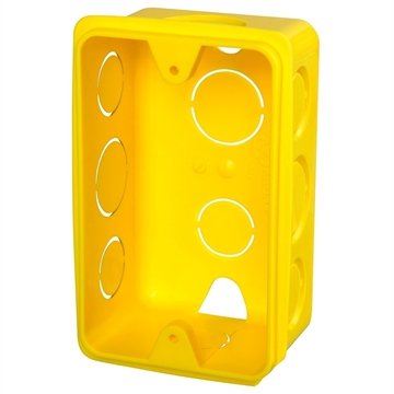Caixa de Luz Krona Amarela para Eletroduto Flexível Corrugado 4X2 - Embalagem com 24 Unidades