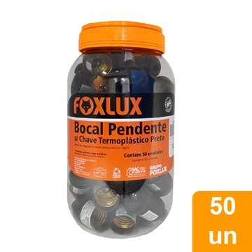 Soquete Foxlux Pendente sem Chave Baquelite Preto - Embalagem com 50 Unidades