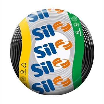 Cordão Flexível Paralelo SIL 2x1,5mm 100m 300V Preto