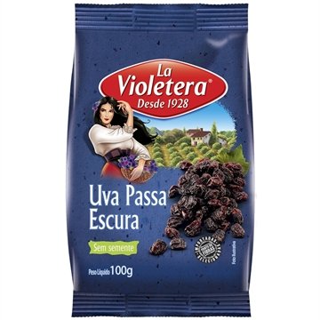 Uva Passa s/ Semente Escura 100g - 30 unidades - La Violetera