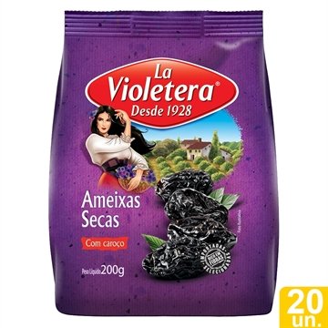 Ameixa Seca La Violetera 200g Embalagem com 20 Unidades