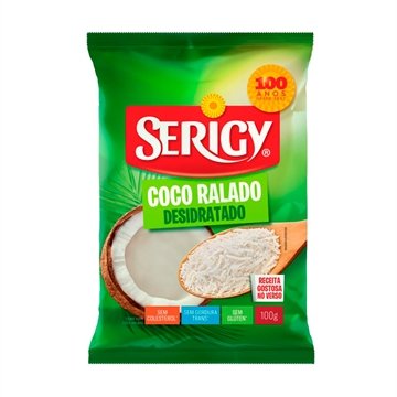 Coco Ralado Serigy Puro 100g - Embalagem com 24 Unidades