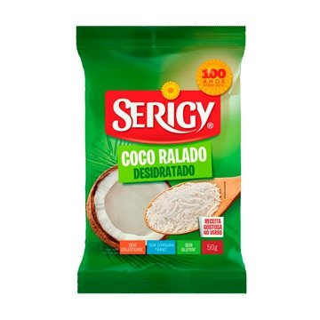 Coco Ralado Serigy Puro 50g - Embalagem com 50 Unidades