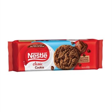 Biscoito Cookies Nestlé Classic Chocolate com Gotas de Chocolate 60g- Embalagem com 52 Unidades