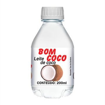 Leite Coco Bom Coco Integral 200ml Embalagem com 24 Unidades