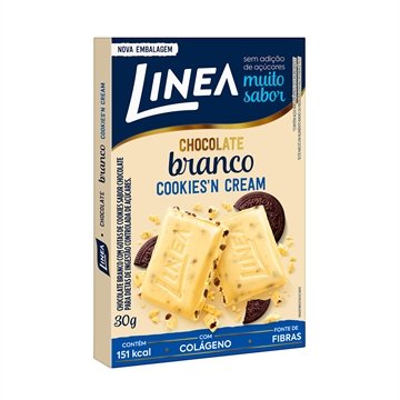 Chocolate Linea Branco Cookies Cream  30g - Embalagem c/ 15 unidades