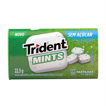 Chicle Trident Mints Menta 22,5g - Embalagem com 9 Unidades