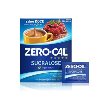Adoçante Zero-Cal Sucralose em Pó 0,6g Embalagem com 50 Unidades