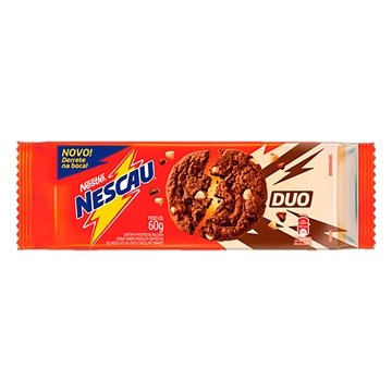 Biscoito Nestlé Cookies Nescau Chocolate, Gotas DUO, 60g - Embalagem com 52 Unidades