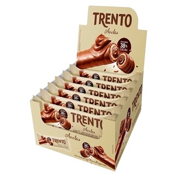 Chocolate Trento Wafer Avelã 32g - Embalagem com 16 Unidades
