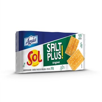 Biscoito Sol Salt Plus 360g - Embalagem com 20 Unidades