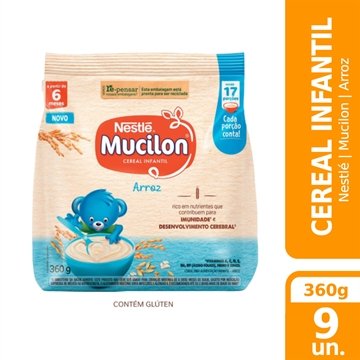 Cereal Infantil Mucilon de Arroz 360g - Embalagem com 9 Unidades