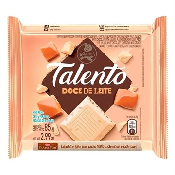 Chocolate Garoto Talento Branco Doce de Leite 85g
