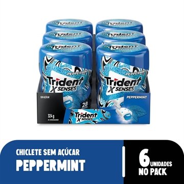Chicle Trident Peppermint Hortelã 54g - Embalagem com 6 Unidades