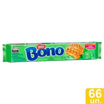 Biscoito Nestle Bono Recheado Limão 90G - Embalagem com 66 Unidade