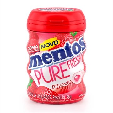 Chiclete Mentos Gum Strawberry 56g Embalagem com 6 Unidades