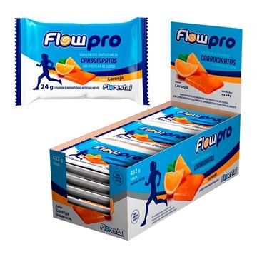 Suplemento Alimentar em Goma Flowpro Carboidrato Laranja 24g - Embalagem com 18 Unidades